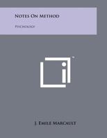 Notes on Method: Psychology 1258032937 Book Cover