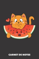 Carnet de Notes: J'adore la pastèque A5 petits carreaux - 120 pages pour les gens à la mode (noir) (French Edition) 1688013105 Book Cover