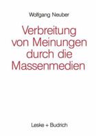 Verbreitung von Meinungen durch die Massenmedien 3322960455 Book Cover