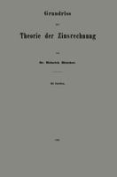 Grundriss Der Theorie Der Zinsrechnung 3662321084 Book Cover