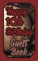 Happy 10th Birthday Guest Book: 10 Tenth Ten Baseball Celebration Message Logbook for Visitors Family and Friends to Write in Comments & Best Wishes Gift Log (Birth Day Guestbook) 1092164383 Book Cover