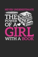 Never Underestimate The Power Of A Girl With A Book: Graph Paper Notebook (6 x 9 - 120 pages) Reader Themed Notebook for Daily Journal, Diary, and Gift 1677105453 Book Cover
