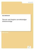 Theorie Und Empirie Unvollstandiger Arbeitsvertrage 3838684915 Book Cover