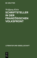 Schriftsteller in der französischen Volksfront 311264705X Book Cover