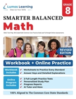 Sbac Test Prep: 8th Grade Math Common Core Practice Book and Full-Length Online Assessments: Smarter Balanced Study Guide with Performance Task (PT) and Computer Adaptive Testing (Cat) 1940484863 Book Cover