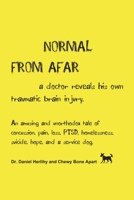 Normal from Afar, a doctor reveals his own traumatic brain injury: An amusing and unorthodox tale of concussion, pain, loss, PTSD, homelessness, suicide, hope, and a service dog 1667876112 Book Cover