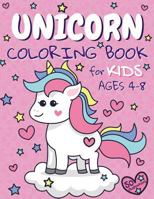 Unicorn Coloring Book: For Kids Ages 4-8, 50 Illustrations 1796204188 Book Cover