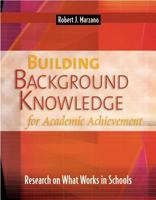 Building Background Knowledge For Academic Achievement: Research On What Works In Schools 0871209721 Book Cover