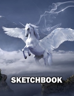 Sketchbook: White Unicorn Cover Design - White Paper - 120 Blank Unlined Pages - 8.5" X 11" - Matte Finished Soft Cover 1704032903 Book Cover