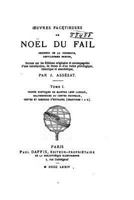 Oeuvres Faca(c)Tieuses de Noal Du Fail. Tome 1 (A0/00d.1874) 1535122048 Book Cover