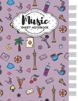 Music Sheet Notebook: Blank Staff Manuscript Paper with Las Vegas Themed Cover Design 1704238757 Book Cover