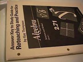 Answer Key to Study Guide for Reteaching and Practice by Kay Thompson (Algebra and Trigonometry Structure and Method Book 2) 039547065X Book Cover