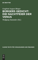 Bürgers Gedicht: Die Nachtfeier der Venus 3110996618 Book Cover