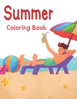 Summer Coloring Book: Easy Large Print Summer Coloring Book B0CSCWCDX2 Book Cover