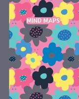 Mind Maps: Notebook for Mind Mapping, Brainstorming, and Visual Thinking at Work, School, and Home | Whimsical Floral Pattern Cover Design in Pink and Blue 1671886445 Book Cover