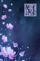 M: Monogram Initial Notebook with Purple floral design 1080840540 Book Cover