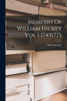 Memoirs Of William Hickey Vol I 17491775 1017218773 Book Cover