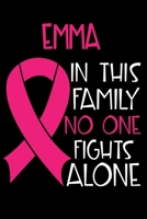EMMA In This Family No One Fights Alone: Personalized Name Notebook/Journal Gift For Women Fighting Breast Cancer. Cancer Survivor / Fighter Gift for the Warrior in your life Writing Poetry, Diary, Gr 1702166600 Book Cover