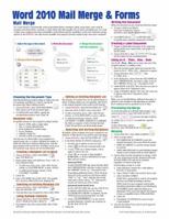 Microsoft Word 2010 Mail Merge & Forms Quick Reference Guide (Cheat Sheet of Instructions, Tips & Shortcuts - Laminated Card) 1936220350 Book Cover