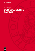 Der Subjektive Faktor: Struktur Und Gesetzmäßigkeiten 3112700708 Book Cover