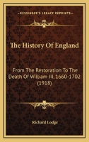The History of England 1660-1702 1149400625 Book Cover