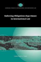 Enforcing Obligations Erga Omnes in International Law 0521128897 Book Cover