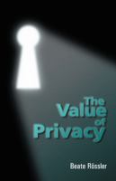 The Value of Privacy 0745631118 Book Cover
