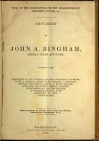 Trial of the conspirators for the assassination of President Lincoln : argument of John A. Bingham in reply to the arguments of the several counsel for ... E. Surratt ... [et al.] (1865) [Illustrated] 1502764083 Book Cover