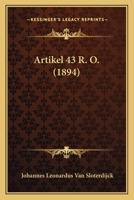 Artikel 43 R. O. (1894) 1141514567 Book Cover