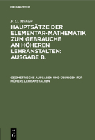 Geometrische Aufgaben und �bungen f�r h�here Lehranstalten 3112407237 Book Cover