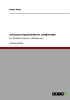 Schutzumfangskriterien im Urheberrecht: Ein Überblick über das Urheberrecht 3640568257 Book Cover