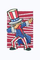 Dabbing Uncle Sam: Graph Paper Notebook, 6x9 Inch, 120 pages 1075497612 Book Cover
