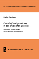 Qana'a (Gen?gsamkeit) in Der Arabischen Literatur Anhand Des Kitab Al-Qana'a Wa-T-Ta'affuf Von Ibn ABI D-Dunya 387997201X Book Cover