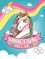 Unicorn Colouring Book: For kids ages 4-8, 30 Adorable Designs for Boys and Girls B08M2FXZJY Book Cover