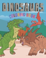 DINOSAURS COLORING BOOK: 36 Big Easy Pictures To Color. Completely unique coloring pages. B091J68BY9 Book Cover
