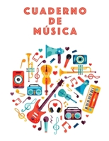 Cuaderno De Musica: Músicos Composición Libro Instrumento Manuscrito Personal Papel Piano Guitarra Estándar 13 Bastón Cuaderno grande / Diario Regalo ... Tapa blanda, Acabado mate (Spanish Edition) B083XVDGQ1 Book Cover