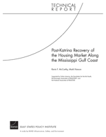 Post-Katrina Recovery of the Housing Market Along the Mississippi Gulf Coast 0833042939 Book Cover