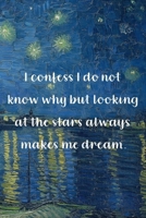 I confess I do not know why, but looking at the stars always makes me dream.: Van Gogh Notebook Journal Composition Blank Lined Diary Notepad 120 Pages Paperback Boat 1691101737 Book Cover
