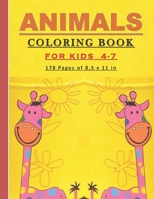 Animals Coloring Book for Kids: Large print coloring book with cute drawings of animals for kids both girls and boys. Nice gift for kids and toddlers B096LMV7NN Book Cover