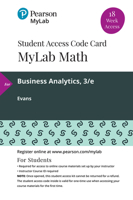 Mylab Statistics with Pearson Etext -- 18 Week Standalone Access Card -- For Business Analytics 0135834899 Book Cover