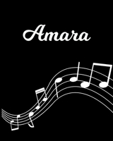 Amara: Sheet Music Note Manuscript Notebook Paper - Personalized Custom First Name Initial A - Musician Composer Instrument Composition Book - 12 Staves a Page Staff Line Notepad Notation Guide - Crea 1703858743 Book Cover