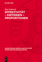 Effektivität - Kriterien - Proportionen: Ein Beitrag Zum System Volkswirtschaftlicher Effektivitätskriterien 311272786X Book Cover
