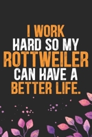 I Work Hard so My Rottweiler Can Have a Better Life: Cool Rottweiler Dog Journal Notebook - Rottweiler Puppy Lover Gifts - Funny Rottweiler Dog Notebook - Rottweiler Owner Gifts - Rottweiler Dad & Mom 1712481037 Book Cover