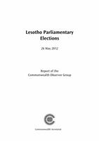 Lesotho Parliamentary Elections, 26 May 2012 1849290970 Book Cover