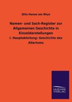 Namen- Und Sach-Register Zur Allgemeinen Geschichte in Einzeldarstellungen 3846036242 Book Cover