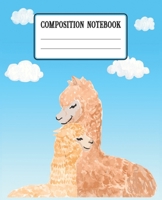 Composition Notebook: Beautiful Llama Themed Wide Ruled Composition Notebook For All Llama Lovers 1661183522 Book Cover