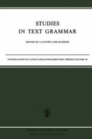 Studies in Text Grammar 9401026386 Book Cover