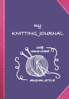 My knitting journal: Keep track of your knitting, knitting project planner for beginner or expert Up To 60 Knitting Projects 125 pages, 7x10 Paperback purple background with wool fleece and white need 1712441655 Book Cover