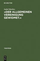 -Der Allgemeinen Vereinigung Gewidmet.-: Offentlicher Theaterbau in Deutschland Zwischen Aufklarung Und Vormarz 3484660163 Book Cover