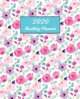 2020 Monthly Planner: Green Pink Watercolor Floral 1698453310 Book Cover
